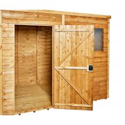 Power 16x4 Pent Garden Shed Overlap - Single Door